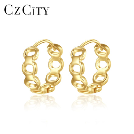 CZCITY Woman Clip-on Earing 925 Geometric Silver Fashion Simple Trendy Metal Hot Sale Minimalist Jewelry Earring