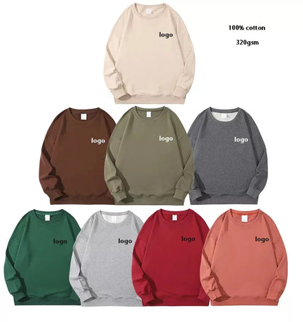 FEIBAI Factory Wholesale Custom LOGO 100% Cotton Crewneck Sweatshirts Women Plain Blank Women's Sweatshirt