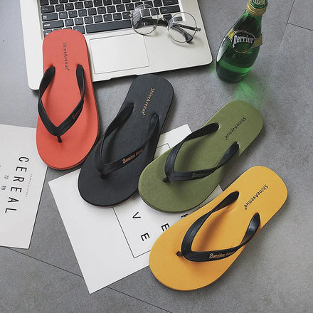 Men Black Flip Flops Breathable Fancy Flip Flop Beach Sandals 2025 Sports Soft Pvc Sole Beach Men slippers Flip Flops