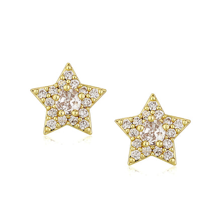 New Korean Style Super fairy Temperament Pentagram Earrings Micro Inlaid with Exquisite Zircon Earrings