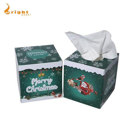 Accept OEM/ODM 2022 Merry Christmas Square Box Tissue Paper 2ply Ultra Soft Special Texture MAAZA Brand ISO Certified