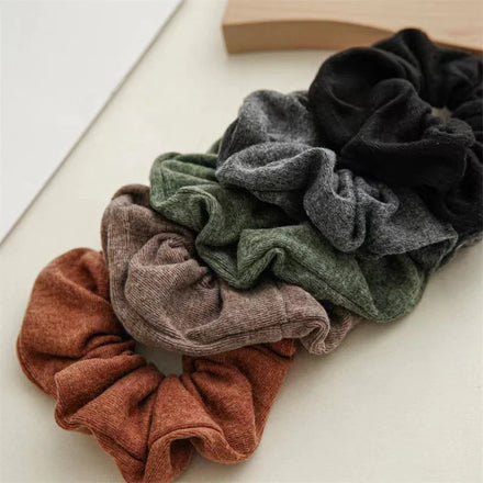 New Simple Fashion Cashmere Wool Thick High Elastic Hair Scrunchies Solid Color Small/large Hair Ties for Girls Hair Accessories