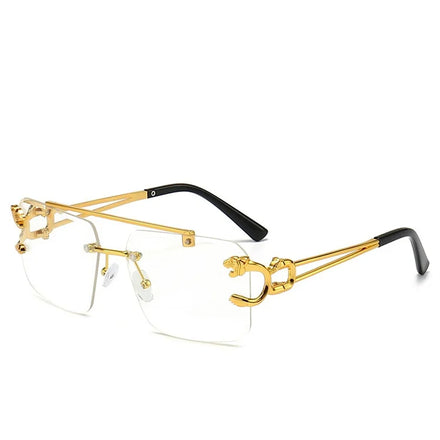 2026 Customize Fashion Vintage Rimless Shades Men Square Metal Frame Sunglasses Custom Logo Women's Metal Mirror Sun Glasses