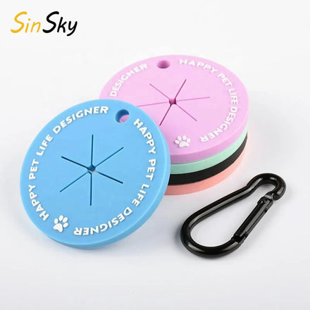 Free Sample Custom Logo Design Hands Free Poop Bags Holder PVC Silicone Rubber Used Poop Bags Holder Dog Waste Bag Holder