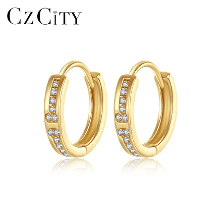 CZCITY Charm Earring Korean Fashion Elegant Lady Woman Jewelry Summer 2026 Zircon Fine Silver Clip Earing