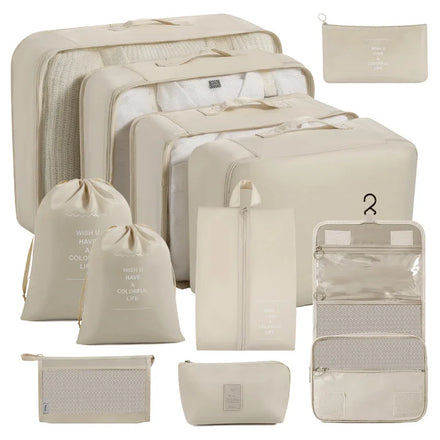 11pcs Multi-function Pouch Packing Travel Organizer Suitcase Waterproof Luggage Packing Cube Bag Set