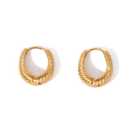Fashion Vintage Jewelry Earrings Custom Simple 18K Real Gold Plated Hypoallergenic Hoop Earrings for Women