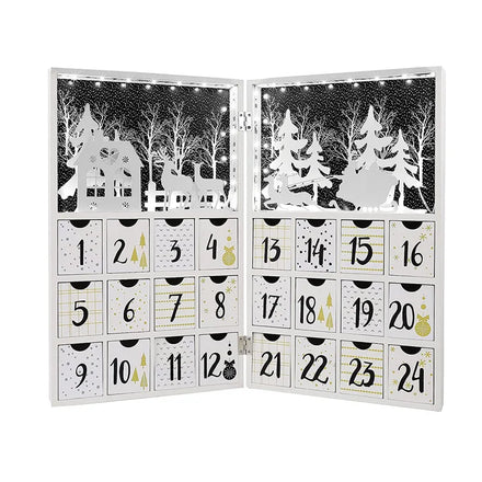 Wholesale Luxury Custom Logo Private Label Gift Wooden Box Countdown 24 Days Advent Calendar Box