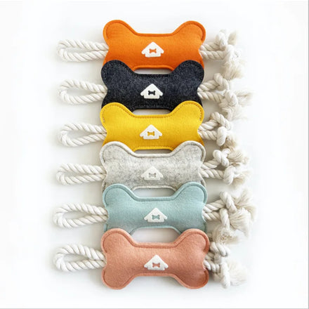 New Popularity Molar Chew Teeth Cleaning Toys Felt Bone-Shape Dog Chewing Training Toys Interactive Pet Dog Bone