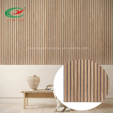 Modern Interior Wall New Design Wood Veneer Akupanel Acoustic Panel Wooden Slat Wall Perforated Fiber Acoustic Panel