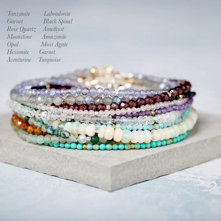 Custom 3mm Natural Gemstone Beaded Stacking Bracelet Genuine Crystal Energy Healing Jewelry for Women
