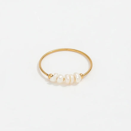 Fenny 18K Gold Plated Fashion Elegant Fine Irregular Freshwater Pearl Ring for Women No Fade Stainless Steel Wholesale Jewelry