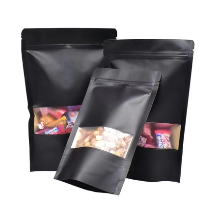 Custom Printed Resealable Black Kraft Frozen Food Grade Cookie Packaging Stand up Pouch Zipper Doypack Bag for Snack Tea Powder