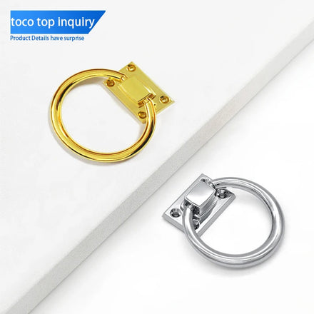 TOCO Custom Gold Single Hole Drawer Pulls Brass Wardrobe Cabinet Drop Ring Handle Knob Aluminum Zinc for Kitchen Dresser