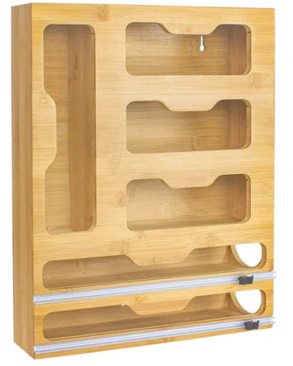 New Arrive Good Quality Eco-friendly Bamboo Rectangle Food Wrap with Cutter Large Capacity Freshness Preservation