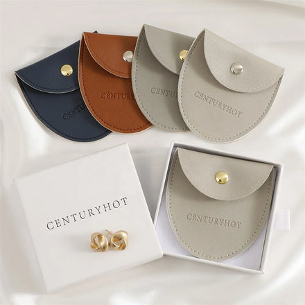 PUPPYSEW Custom logo PU Leather Jewelry Pouch Jewelry PU Bag Ring Bracelet Necklace Packing Pouch Jewelry Leather Bag With Logo