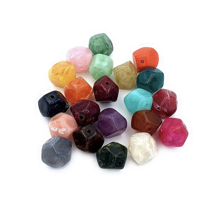 JC Crystal Factory Direct Sell 20*22mm Acrylic Bead Shaped Bicolor Beads Imitation Stone Beads Jewelry Accessories