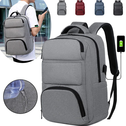 Customizable Men 17 Inch Laptop Interlayer School Bag Waterproof Anti Theft Travel Notebook Multifunction Backpack USB