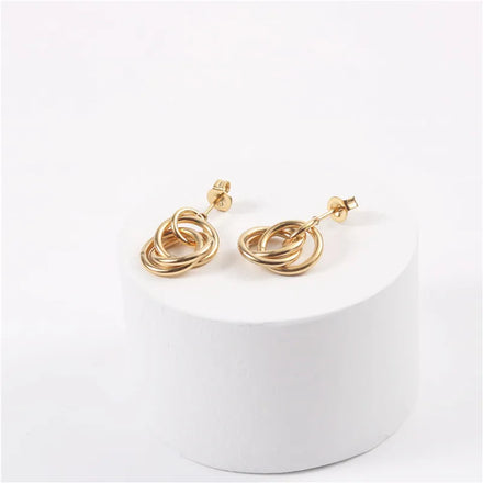 Fenny PVD Plated New Popular Multi -circle Cross in Bulk Stud Earring for Women Wholesale Brass Ladies Jewelry
