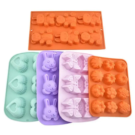 HY Kitchen Decoration Cute 3D Bear & Rabbit Shaped Cake Mold Silicone Mold Baking Tools