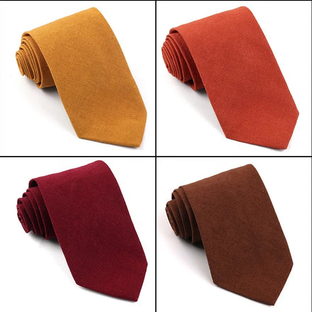 Custom Solid Color Cotton and Linen Slim Tie 7 cm Men Wedding Social Party Skinny Necktie Ties Gift
