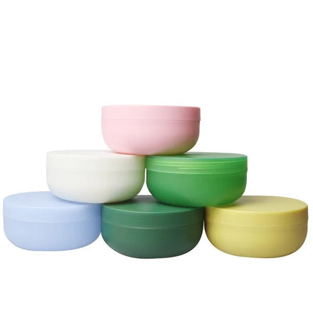 China Factory Colorful Lowest Price Cosmetics Plastic pp clear Matte White 200g Hair Skin Facial Cream Jar with Flat Bottom