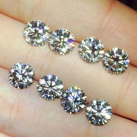 Excellent 1 & 2 Carat Round Brilliant Cut White EF Loose Moissanite Diamond Pass Tester for Jewelry & Jewelry Making