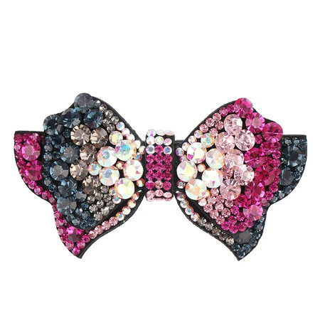HX-218 Luxury Full Rhinestone Hair Clip Crystal Bow Tie Barrette Handmade Hair Styling Headdress Accessories