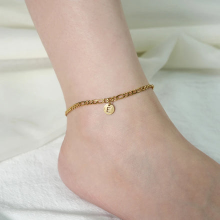 Foot Jewelry New Design Stainless Steel Anklet Chain 18K Gold Custom A-Z Letter Initial Anklets