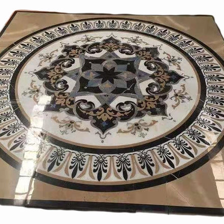 Hot Sale Modern Natural Marble Slabs Polished Stone Exterior Wall Tiles Outdoor Waterjet Mosaic Tiles for Villa Square Patterns