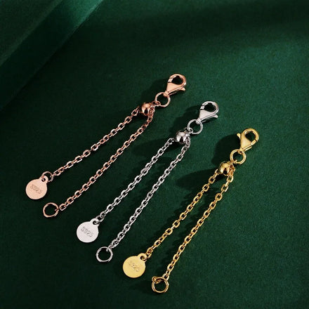 925 Sterling Silver DIY Adjustable Extensive Bracelets Necklace Chain Jewelry Findings Components Accessories Extendable Jewelry