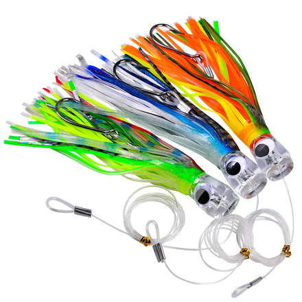 Resin Head Soft Octopus Skirt Bait Big Game Fishing Tuna Marlin Lure Rigged Saltwater Wahoo Trolling Fishing Lures