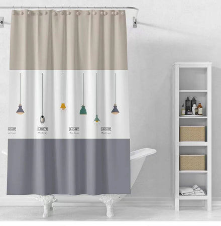 Classic Style PEVA Waterproof Eco-Friendly Mildewproof Solid Shower Curtain Wet/Dry Separation Custom Design Logo 180x200cm
