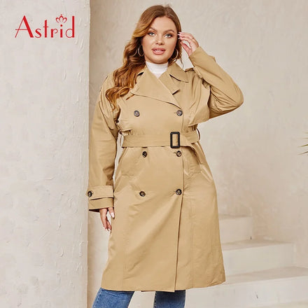 Good Quality Wholesale Custom Wind Breaker Women Windproof Blend Jackets Double Breasted Jackets Classic Plus Size Coat