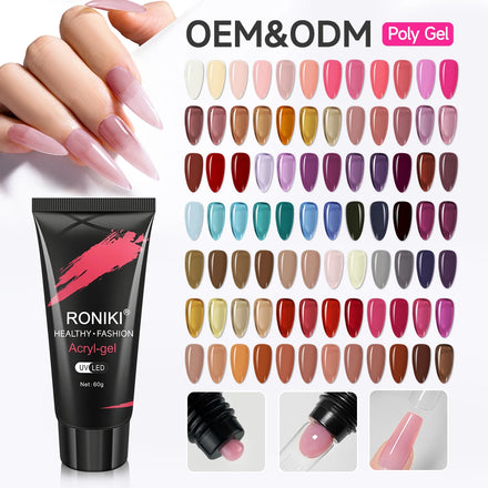 RONIKI Professional Private Label Soak Off UV Led Nail Acrylic Gel Poly Gel Nail for Nail Extension