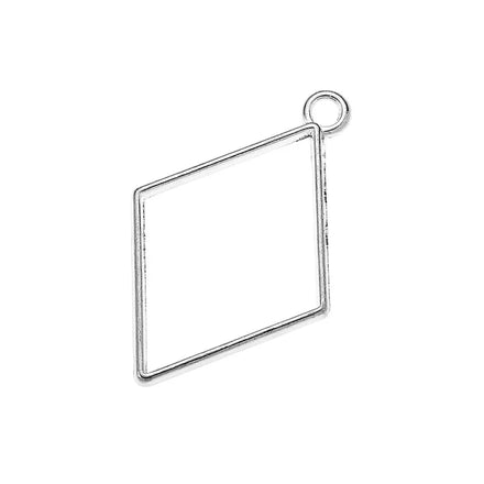 YuenZ 7Color Alloy Jewelry Accessories Rectangle Charm Hollow Glue Blank Pendant Tray Bezel 40*25mm B183