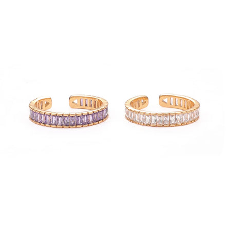 Trendy Fashion Full Cubic Zircon Adjustable Finger Ring Shiny Gold Marriage Rings Jewelry for Women