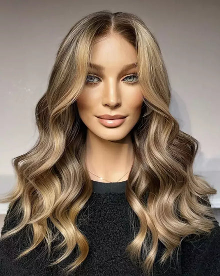 Ombre Blonde Color 100% Virgin Human Hair Wig Body Wave Cuticle Aligned HD Lace Front Wigs With Pre Plucked Hairline