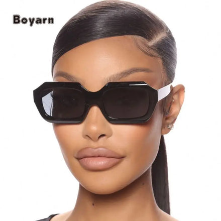 Boyarn Popular OEM Women Retro Shades Plastic Uv400 Men Fashionable Square Print Logo Wholesale-Sunglasses-China