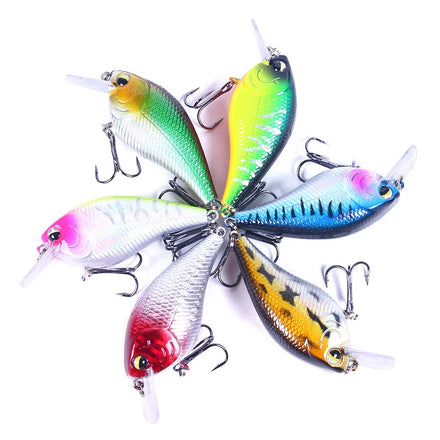 WEIHE 7cm 9.5g 6 Colors Artificial Hard Crankbait Fishing Lure for Freshwater and Saltwater Crank Bait