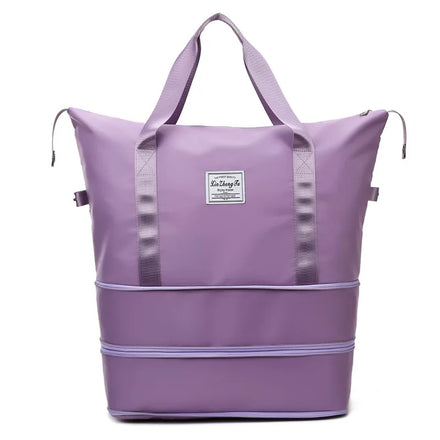 Three Layer Waterproof Gym Duffel Bag Large Capacity Oxford Material Zipper Dry Wet Separation Fashionable Travel Luggage Bag