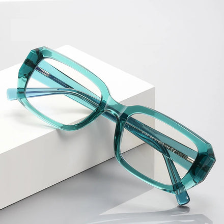 3154 square Eyewear Vintage TR90+CP Custom logo Computer Anti Blue Light Eyeglasses Frames for Women 2025