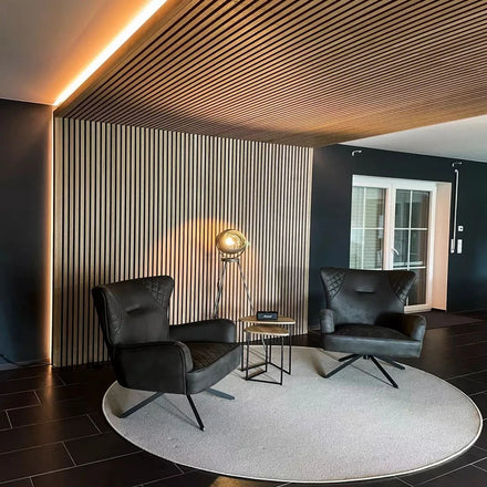 Akupanel Home Theater Wooden Slat Wall Acoustic Interior Ceiling Panel Sound Proof Acoustic Panel