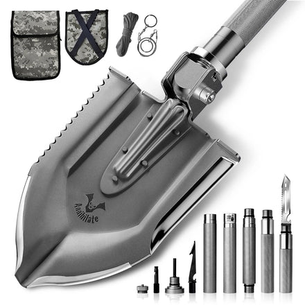 Zune Lotoo Multi-function Survival Shovel 18 in 1 Kit Foldable Spade High Carbon Steel Hiking Gear Outdoor Camping Shovel