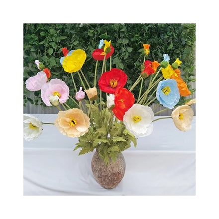2 Forked Large Poppies Decoration Mariage Artificial Flowers Decorative