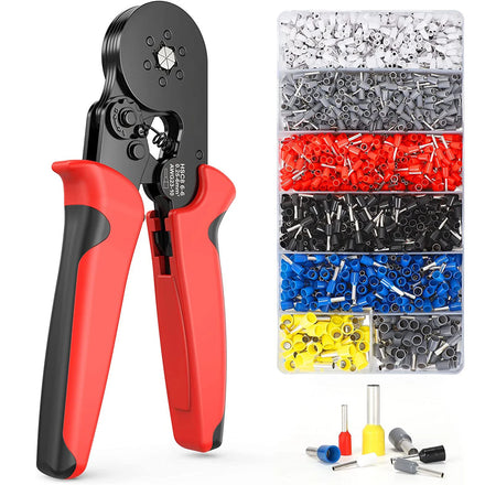 AWG23-7 Crimper Plier Kit Ferrule Ratcheting Alicate Clipar Wire Crimping Jaws Tool HSC8 Terminal Tool