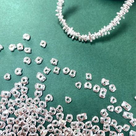 Wholesale Solid 925 Sterling Silver Irregular Loose Beads Geometric Spacer Beaded for DIY Jewelry Making