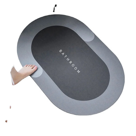 High Absorbent Natural Silicon Bathroom Rug Rubber Back Non-slip Bathroom Mat Quick Dry Bath Mat