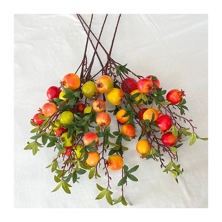 China Supplier Wholesale Aromatic Decorative New 7-head Pomegranate Plant Artificial Fruit
