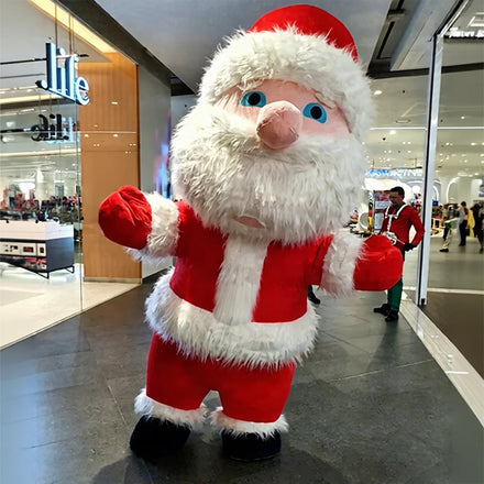 Hot Selling Custom Inflatable Santa Claus Mascot Costume Cute Inflatable Santa Claus Mascot Adult Party Costume